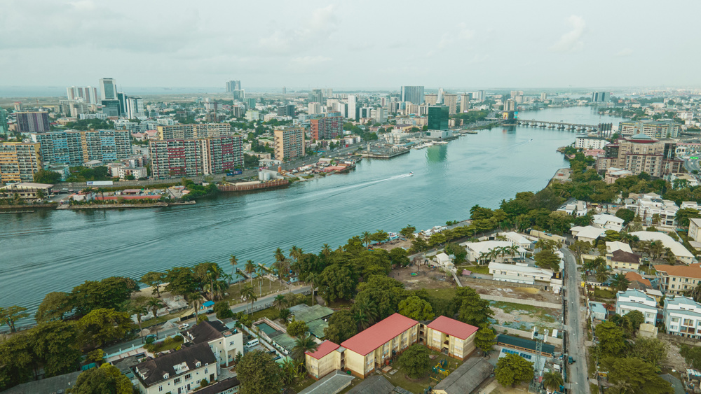 Cityscape and skyline of Lagos Island, Ikoyi, Victoria Island in Lagos