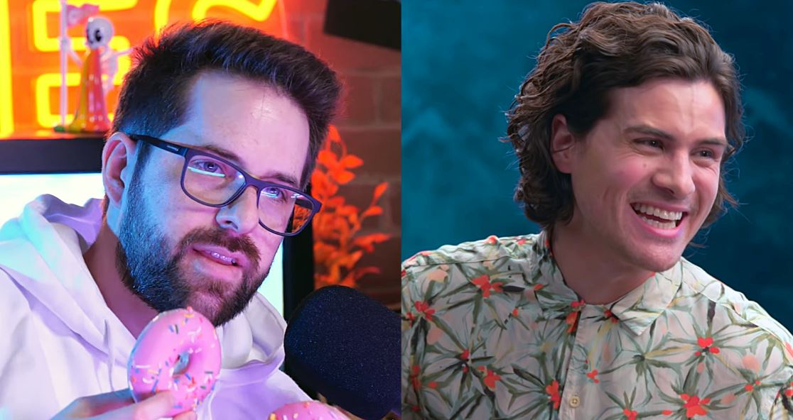 Ian Hecox of Smosh in 2020 (left) and ex-member Anthony Padilla in 2019