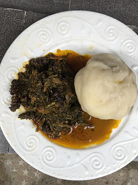 Afang soup with fufu