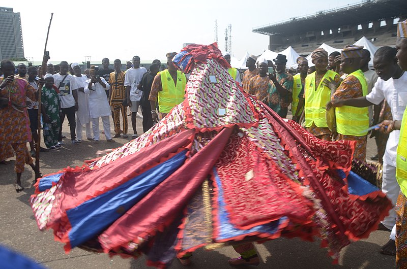 Egungun displaying during festival